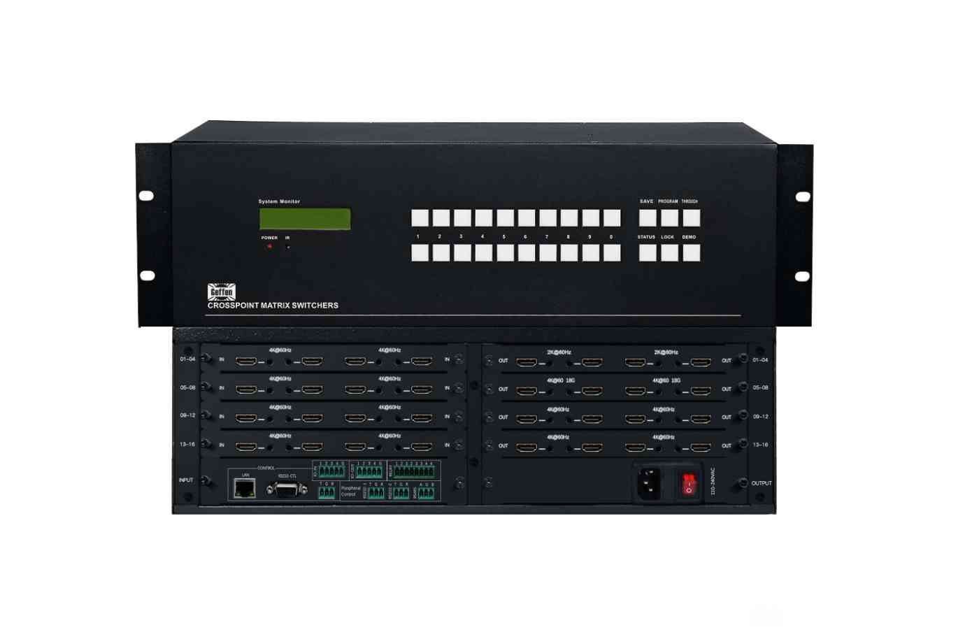 16路16进16出高清4K无缝混合矩阵切换器 1卡4路