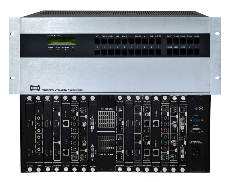 16路16进16出高清4K无缝混合矩阵切换器